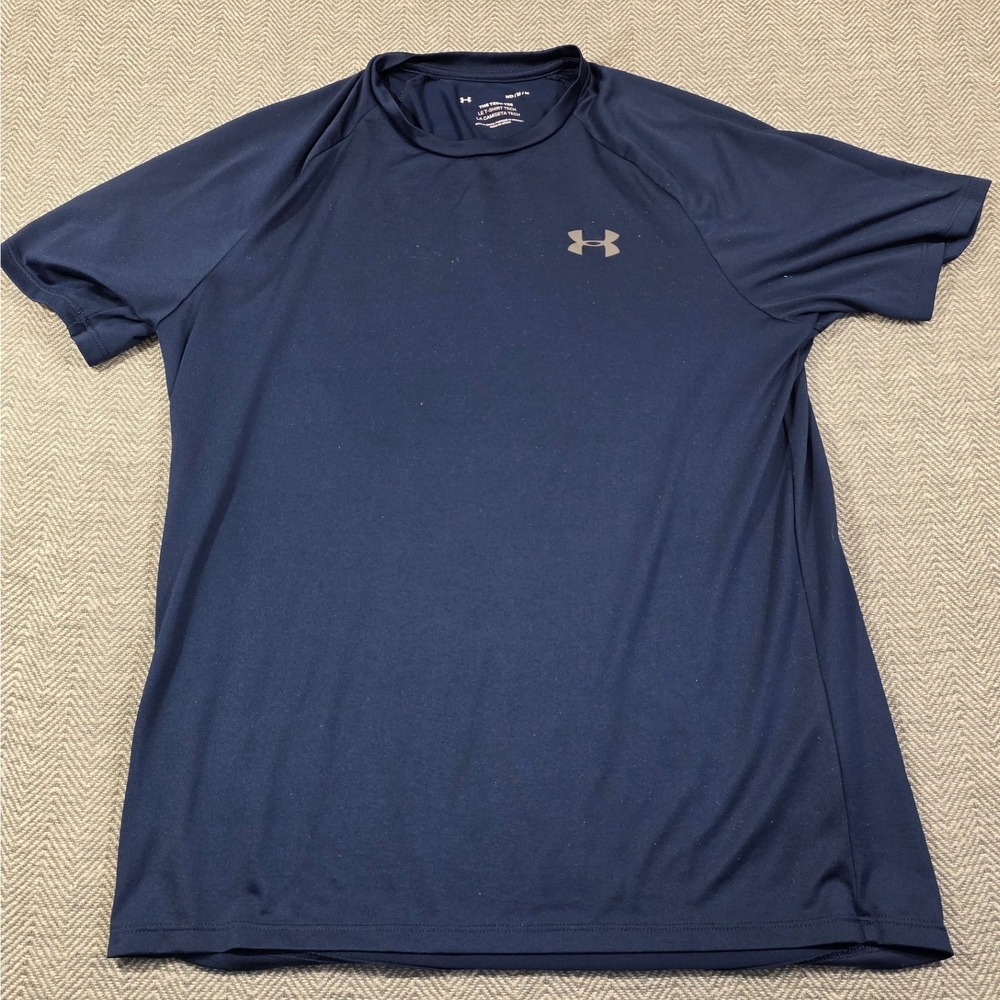 Under Armour Mens Tech Tee Navy Blue Short Sleeve Performance Shirt Medium MD